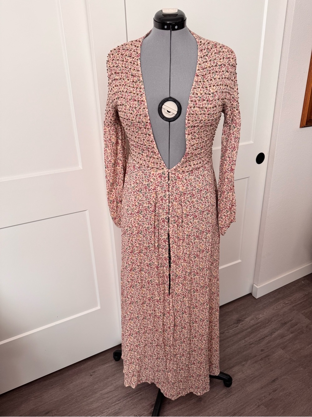 Intimately Free People Pink Kadence Beaded Floral Maxi Duster - Picture 2 of 9